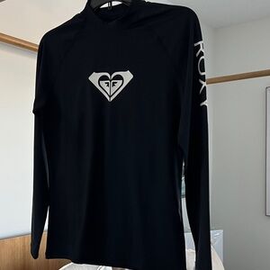 Roxy Black Rash Guard with White Logo